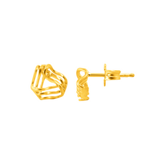 22K Gold Twisted Stud Earrings