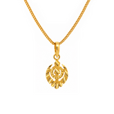 22K Gold Khanda Textured Pendant