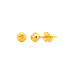 22K Gold Button Stud Earrings