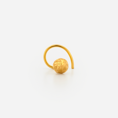 22K Gold Engraved Sunburst Ball Nose Pin
