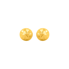 22K Gold Button Stud Earrings