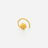 22K Gold Engraved Sunburst Ball Nose Pin
