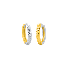 22K Gold Dual-Tone Huggies Earrings