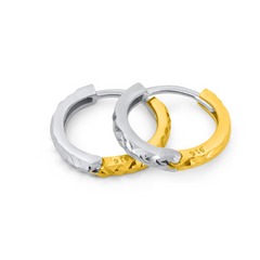 22K Gold Dual-Tone Huggies Earrings