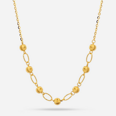 22K Gold Oval Link Necklace