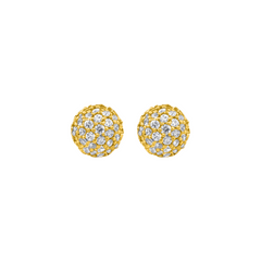 22K Gold Sparkle Dome Earrings