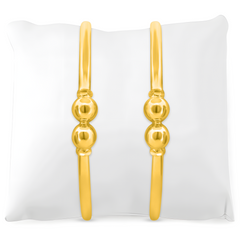 22K Gold Pipe Ball Bangles
