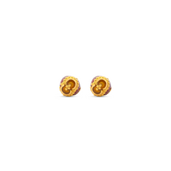 22K Gold Regal Paisley Stud Earrings