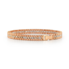 18K Rose Gold Dual-Tone Link Bracelet