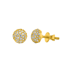 22K Gold Sparkle Dome Earrings