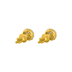 22K Gold Sparkle Dome Earrings
