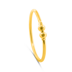 22K Gold Pipe Ball Bangles