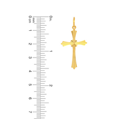 22K Gold Cross Pendant with Radiant Finish