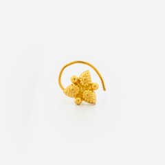 22K Gold Leaf Bloom Nose Pin