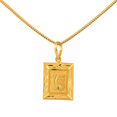 22K Gold Engraved Ek Onkar Pendant