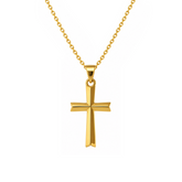 22K Gold Minimalist Cross Pendant