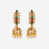 22K Gold Colorful Jhumka Earrings
