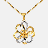22K Gold Two-Tone Flower Pendant