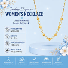22K Gold Oval Link Necklace