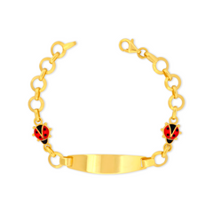 22K Gold Ladybug Charm Baby Bracelet