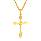 22K Gold Cross Pendant with Radiant Finish