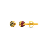 22K Gold Vintage Meenakari Stud Earrings