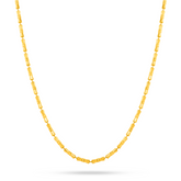 22K Gold Bamboo Motif Inspired Chain - 16"
