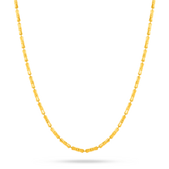 22K Gold Bamboo Motif Inspired Chain - 16"