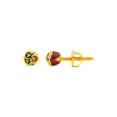 22K Gold Vintage Meenakari Stud Earrings