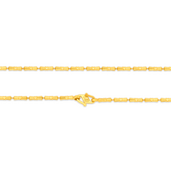 22K Gold Bamboo Motif Inspired Chain - 16"