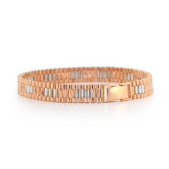18K Rose Gold Dual-Tone Link Bracelet