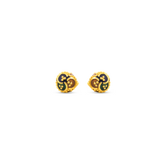22K Gold Vintage Meenakari Stud Earrings