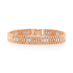 18K Rose Gold Dual-Tone Link Bracelet