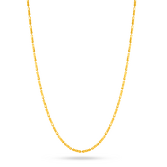 22K Gold Bamboo Motif Inspired Chain - 16"