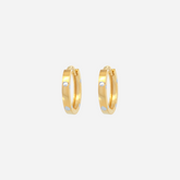22K Gold Two-Tone Clip-On Hoop Earrings