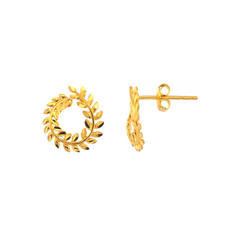 22K Gold Floral Swirl Earrings
