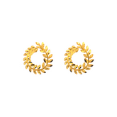 22K Gold Floral Swirl Earrings
