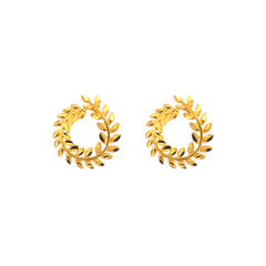 22K Gold Floral Swirl Earrings
