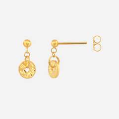 22K Gold Coin Earrings