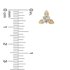 18K Gold Tri-Petal Diamond Nose Pin
