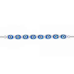 Silver Blue Evil Eye Bracelet