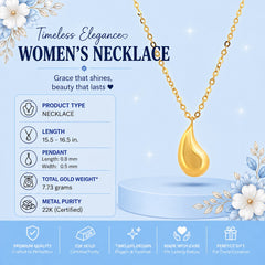 22K Gold Tear Drop Necklace