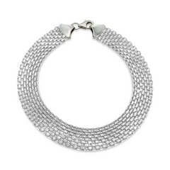18K White Gold Basketweave Bracelet
