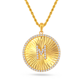 22K Gold Initial "M" Pendant