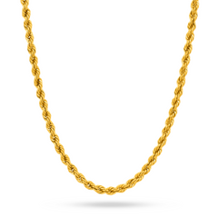 22K Gold Lite Rope Chain - 18"