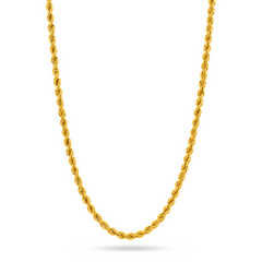 22K Gold Lite Rope Chain - 19.5"