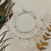 Silver Heart Anklets