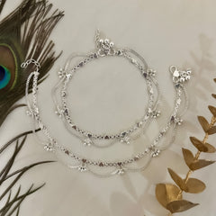 Silver Heart Anklets