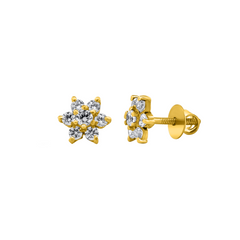 22K Gold Flower Earrings