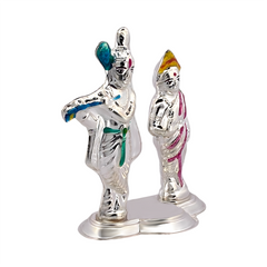Silver Krishna Radha Idol